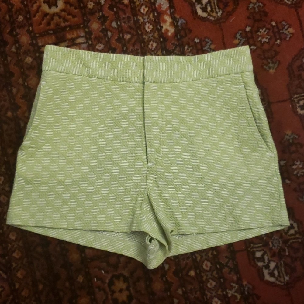 Catherine Malandrino lime green and white shorts